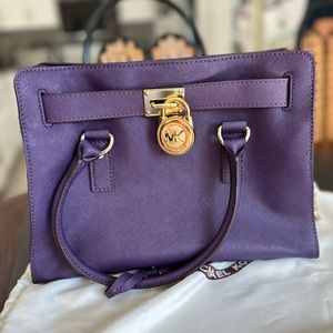 NWOT michael kors purple purse with handles and shoulder strap